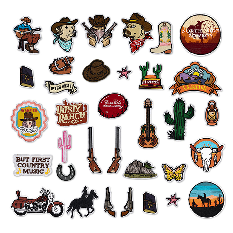 How does the diverse pattern design of flat embroidery denim embroidery patches help enrich the style of denim clothing?